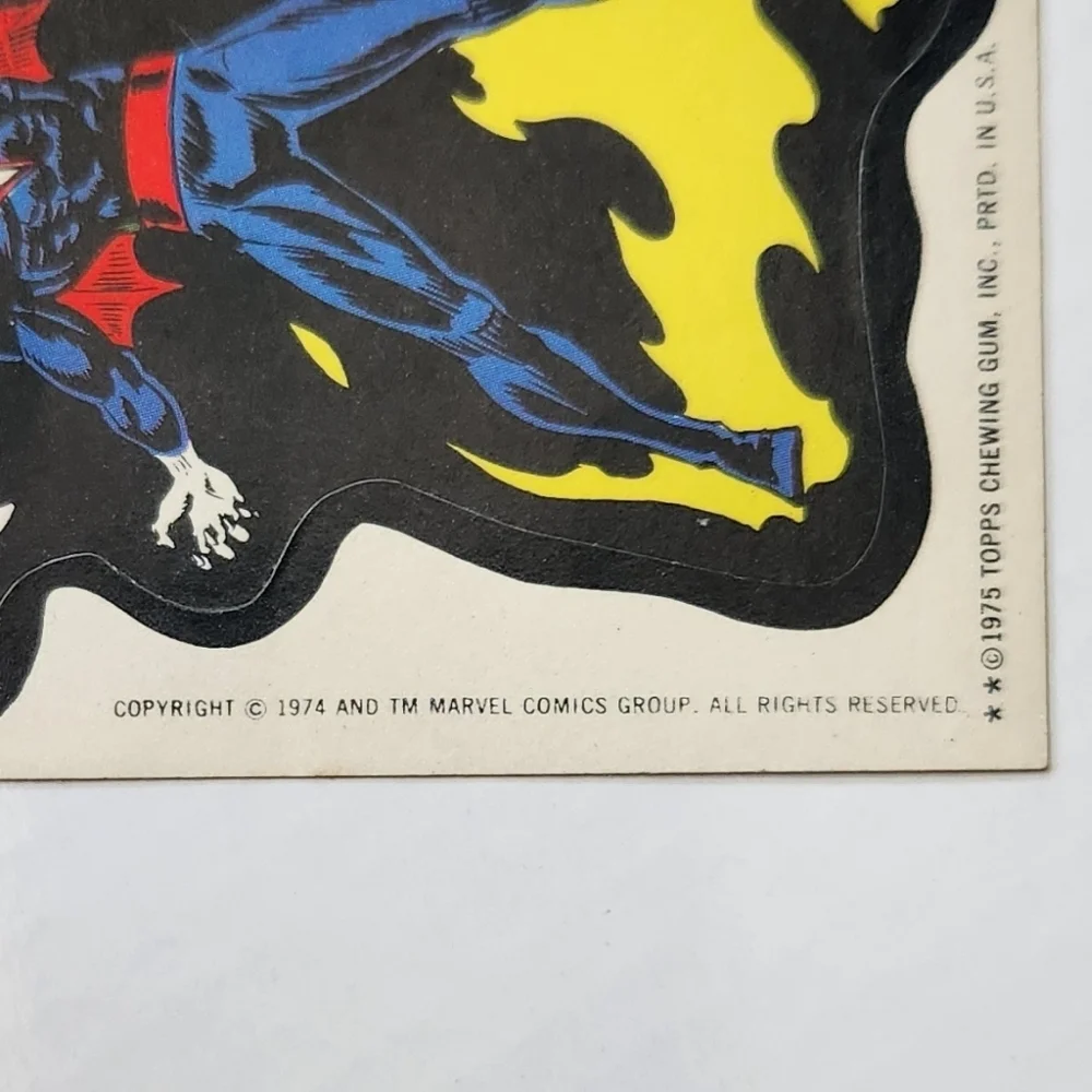 🧛‍♂️VINTAGE 1975 Topps Marvel Comic Book Heroes MORBIUS Sticker - Rare Tan Back